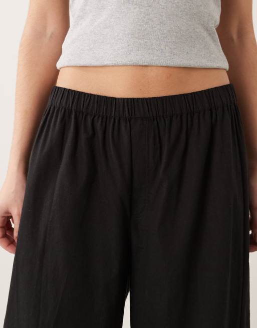 COLLUSION – Legere Hose in Schwarz mit Leinen und XL-Ballonschnitt, 4 von 5