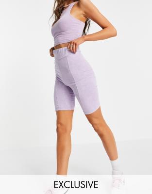 COLLUSION - Legging corti viola slavato in coordinato