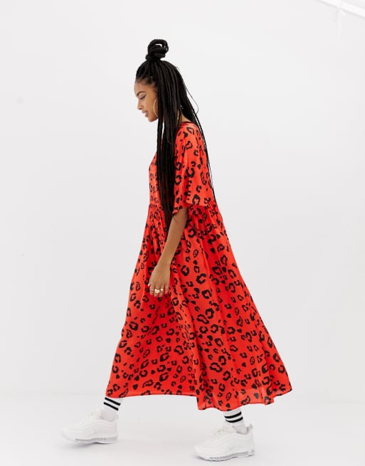 Asos red store leopard dress