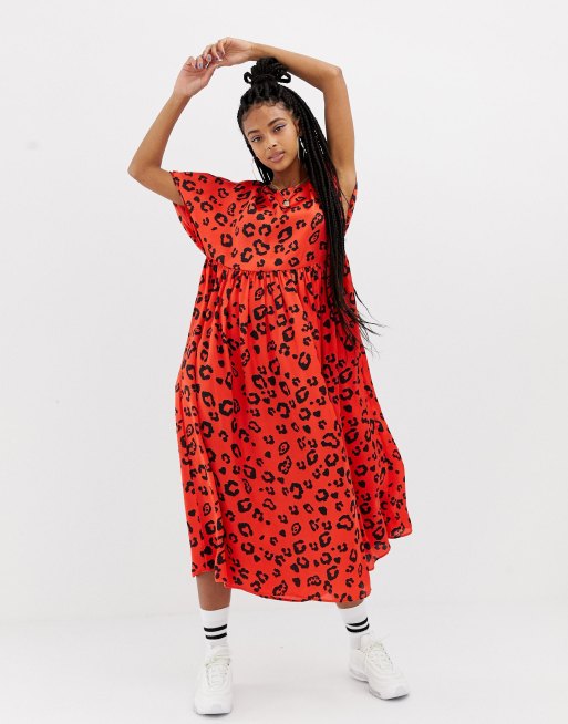 Asos red store leopard dress