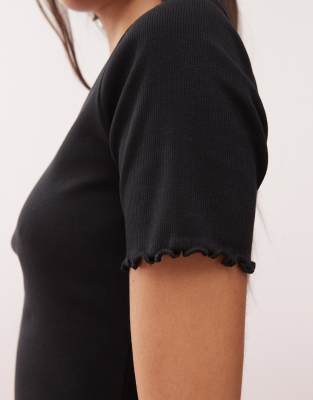 Collusion Lettuce Edge Ribbed T-shirt