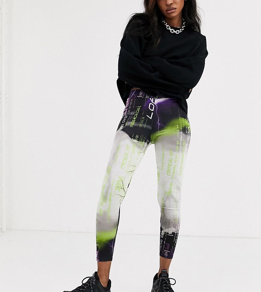 COLLUSION lightning legging with reflective trims-Multi