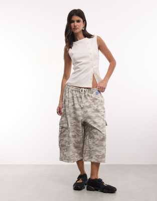 Collusion Lightwash Camo Cargo Baggy Jort-neutral