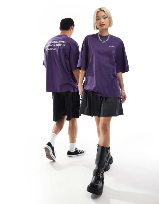COLLUSION — Lilla unisex T-shirt med logo