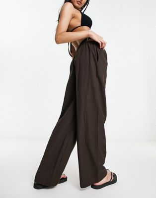 Reclaimed Vintage low rise 90's straight trouser in black