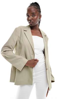 COLLUSION – Locker geschnittener Oversize-Blazer in Stein - view 1