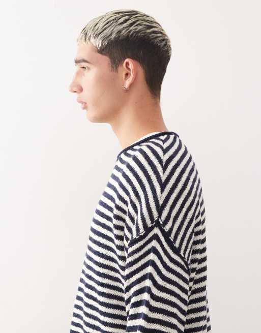 COLLUSION – Locker geschnittener Oversize-Feinstrickpullover mit Streifen , 4 von 5