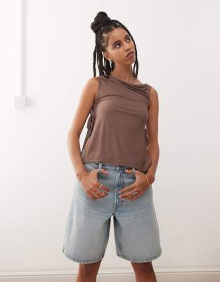 COLLUSION - Locker sitzende Denim-Jorts in Vintage-Waschung-Blau