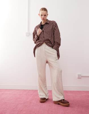 COLLUSION - Lockere Hose aus Webstoff in Steinbeige-Neutral