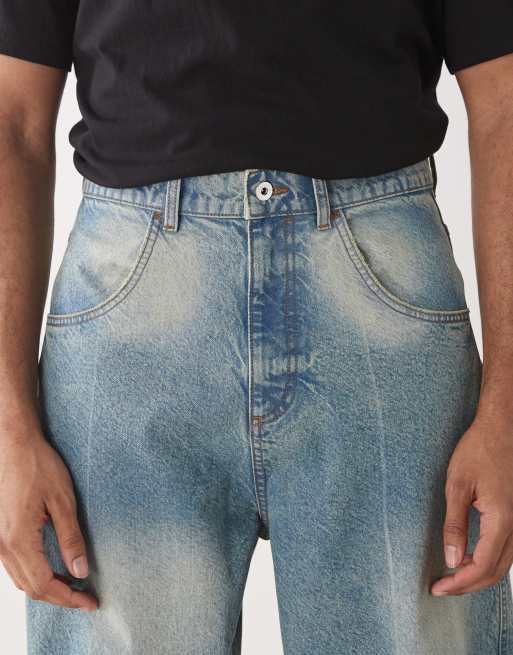 COLLUSION – Lockere Jeans in Blau mit Batikmuster, 5 von 5