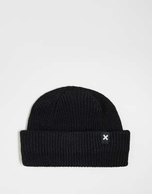 COLLUSION logo fisherman beanie in black | ASOS