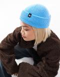 COLLUSION logo fisherman beanie in light blue