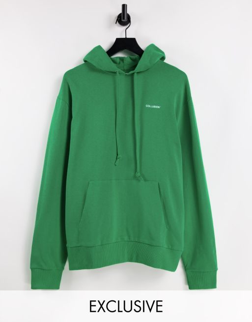 COLLUSION logo hoodie in apple green