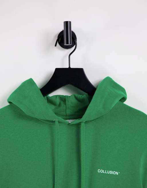 COLLUSION logo hoodie in apple green