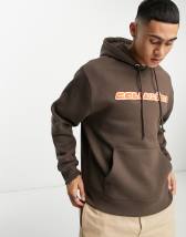 ASOS DESIGN oversized hoodie in black with line drawing back print