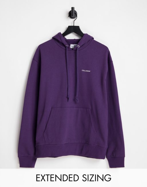 COLLUSION logo Head hoodie in dark purple, REIKO's Jeddah Denim Jacket