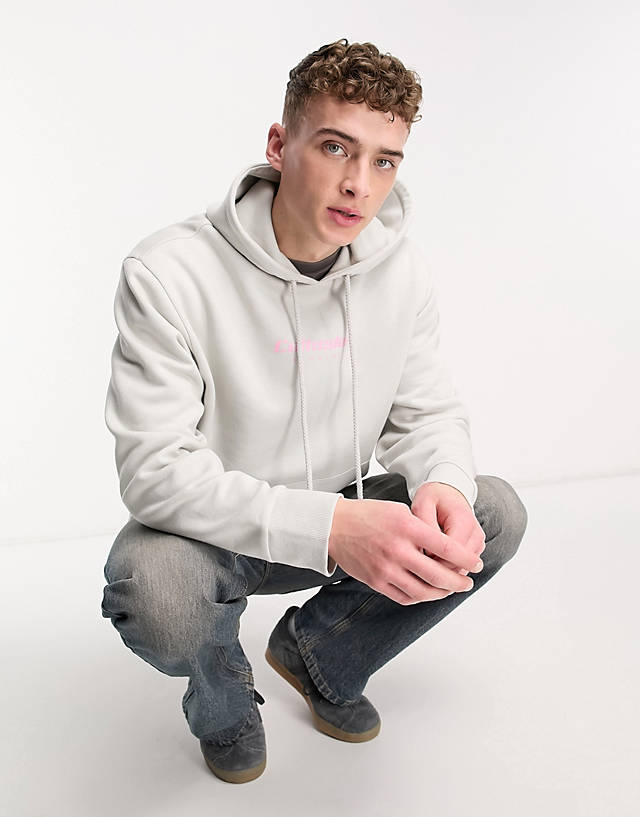 Collusion - logo hoodie in light grey