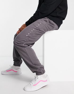 COLLUSION logo joggers in charcoal