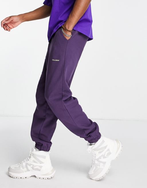 Dark purple joggers on sale