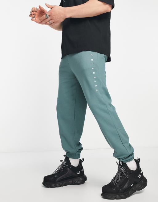 COLLUSION logo joggers in grey ASOS