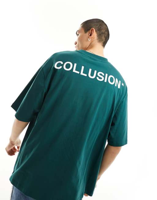 COLLUSION Logo printed t-shirt in green | ASOS