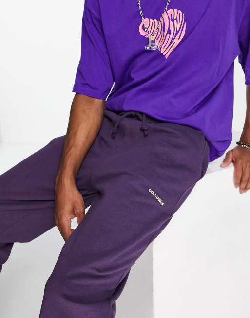 Dark fashion purple sweatpants