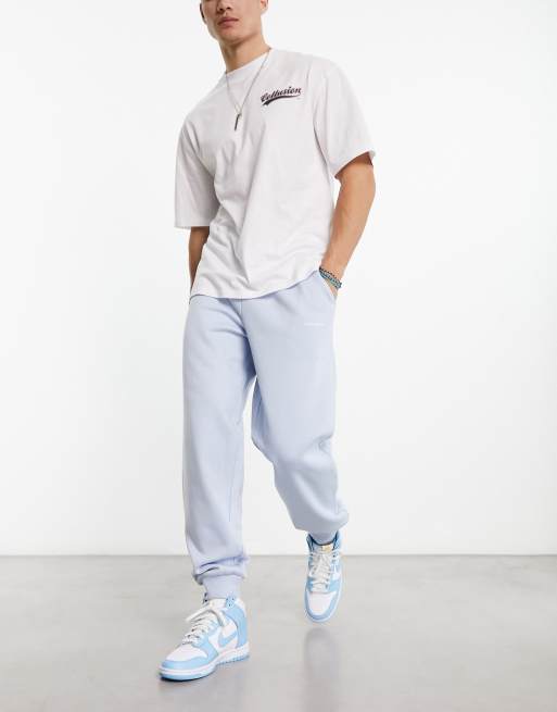 Collusion Logo Sweatpants In Light Blue Asos