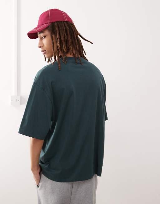 COLLUSION logo t-shirt in dark green