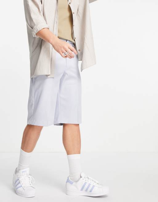 COLLUSION long line shorts in icey blue, 4 of 4