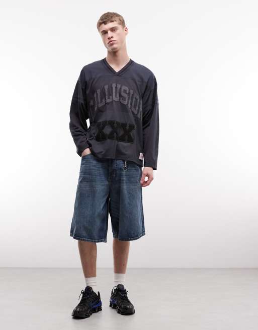 COLLUSION long sleeve athletic jersey in black, 2 of 5