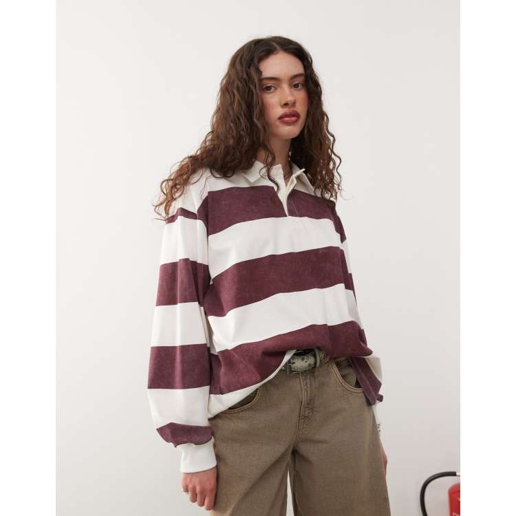 Collusion long sleeve bold stripe rugby top in multi | ASOS