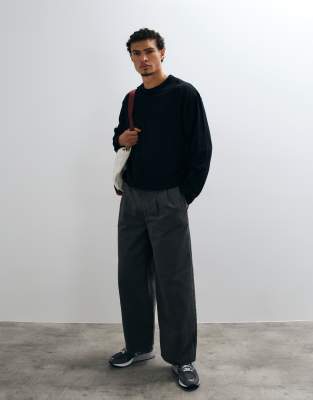 Collusion Long Sleeve Boxy T-shirt In Black
