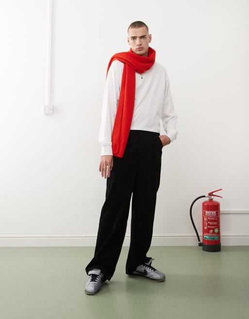 COLLUSION long sleeve boxy t-shirt in white