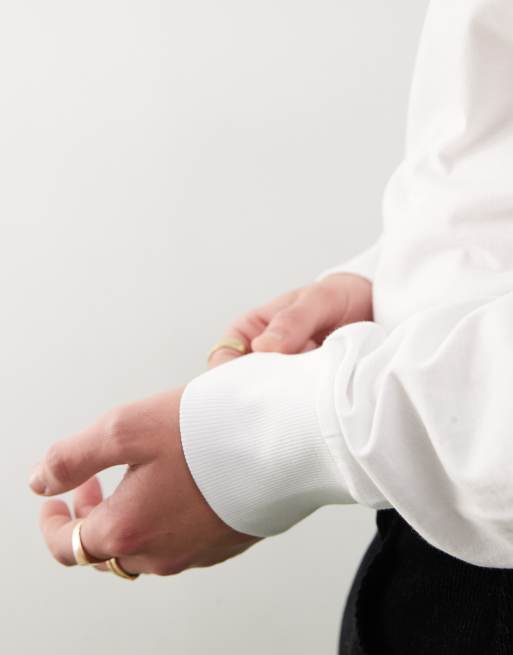 COLLUSION long sleeve boxy t-shirt in white