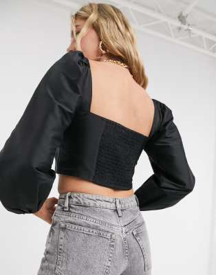 bustier top with sleeves