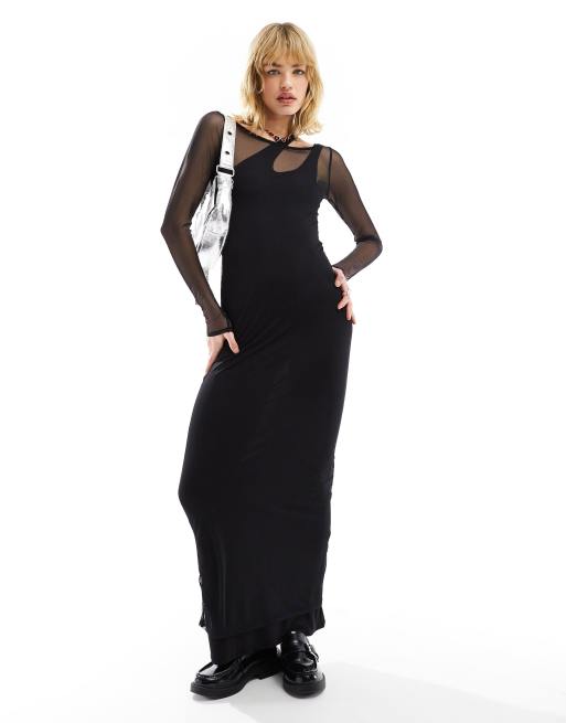 Black mesh maxi best sale