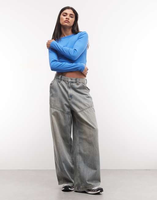 COLLUSION long sleeve fitted rib t-shirt in bright blue, 2 of 4