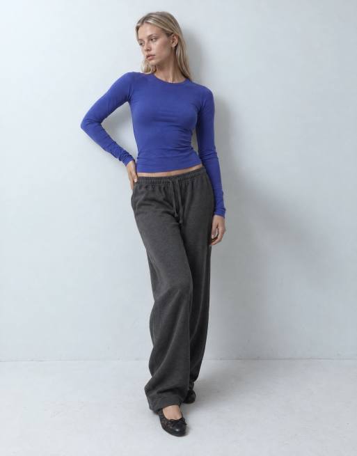 COLLUSION long sleeve fitted t-shirt in blue, 10 of 10