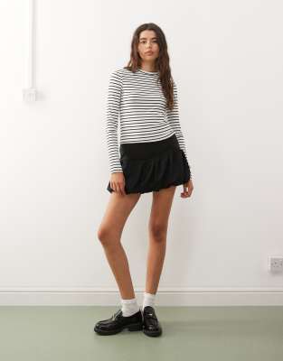 Collusion Long Sleeve Fitted T-shirt In Multi