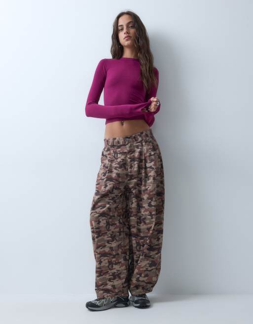 COLLUSION long sleeve fitted t-shirt in plum, 2 of 5
