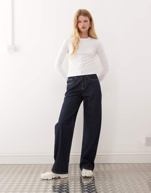 COLLUSION long sleeve fitted T-shirt in white