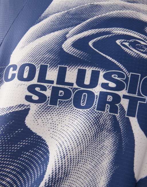 COLLUSION Long sleeve football t-shirt in navy blue, 5 of 5