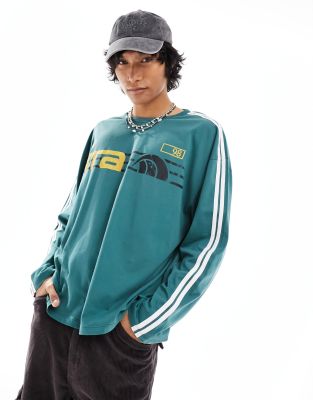 Collusion COLLUSION Long sleeve oversized t-shirt in green with Italy football print in green