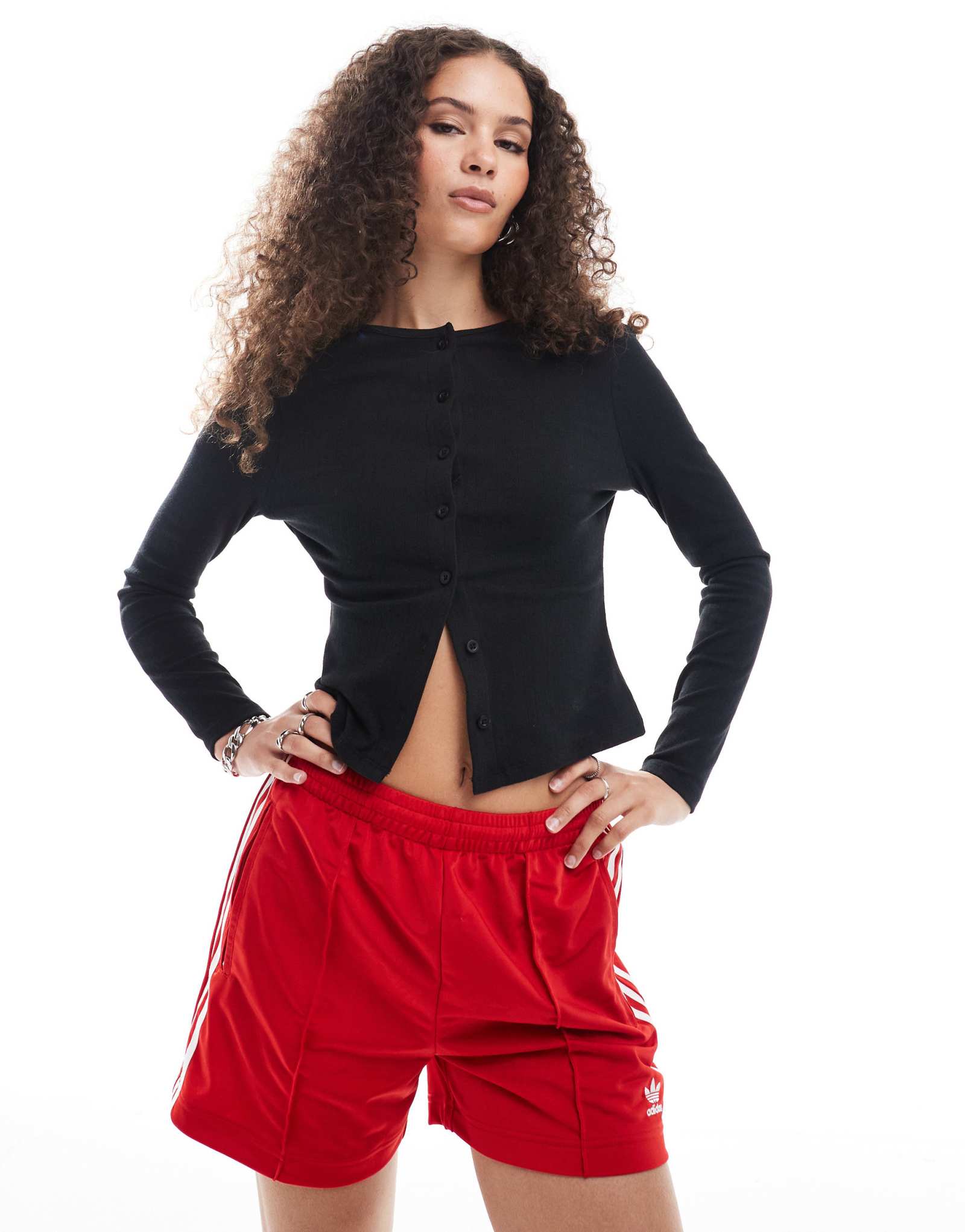 Черный кардиган-пуантель с длинным рукавом COLLUSION pointelle 4990₽