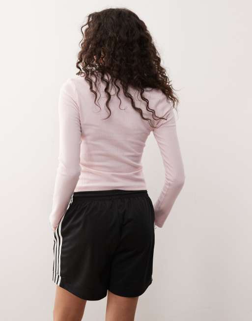 COLLUSION long sleeve pointelle cardigan in soft pink