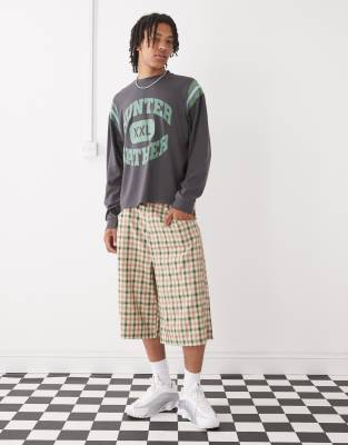 Collusion Long Sleeve Relaxed Printed T-shirt In Black