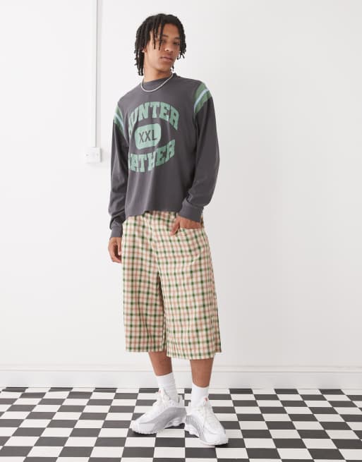 COLLUSION long sleeve relaxed printed t-shirt in charcoal, 2 of 4