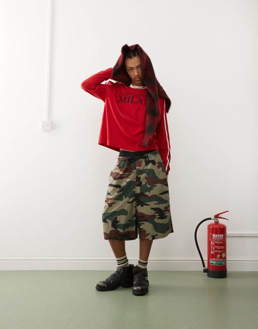 COLLUSION long sleeve retro ringer t-shirt with Milano print, 3 of 4