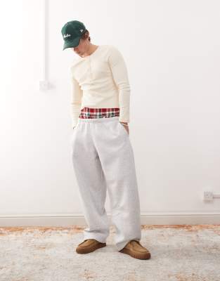 Collusion Long Sleeve Ribbed Slim Fit T-shirt In Neutral