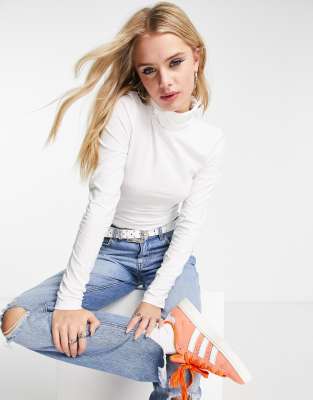 ASOS DESIGN Tall ultimate turtle neck long sleeve top in white